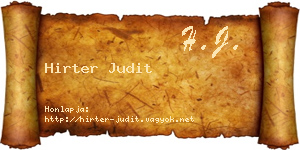 Hirter Judit névjegykártya